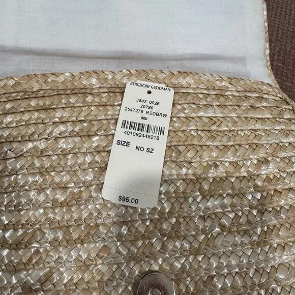 Felix Rey Kissy Face‎ Straw Clutch Bag Straw Bergdorf Goodman 9.5x6.5 RARE - Picture 6 of 10